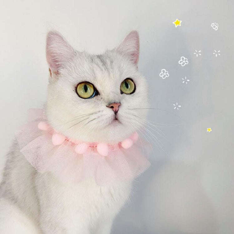 Lace Pet Adjustable Collar Cat Dog Photo Accessories, Size:S 20-25cm(Blue)