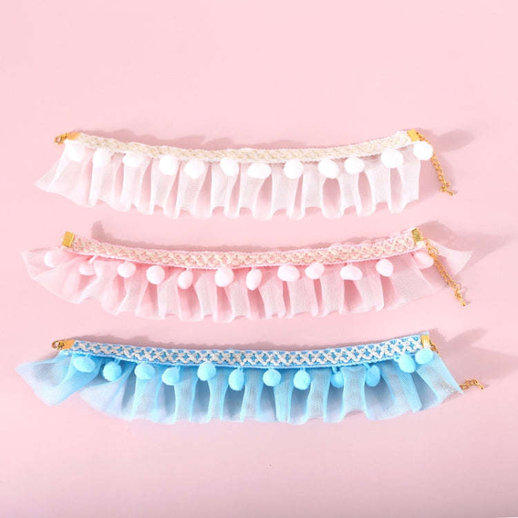 Lace Pet Adjustable Collar Cat Dog Photo Accessories, Size:S 20-25cm(Blue)