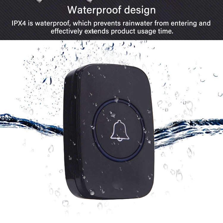CACAZI A10 300m Long Range No Battery Waterproof LED Light Smart Wireless Doorbell