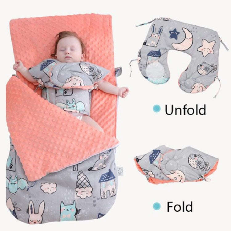 Baby Cotton Anti-Shock Autumn And Winter Thickening Dual-Use Newborn Quilt Baby Peas Blanket Slee...