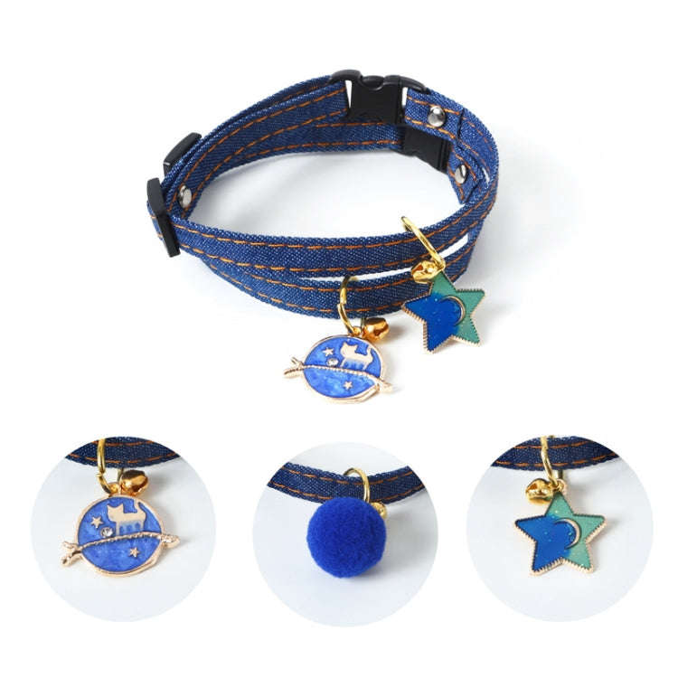 Pet Cowboy Cat Dog Collar With Bell Pet Accessories, Size:S 16-32cm, Style:Cat