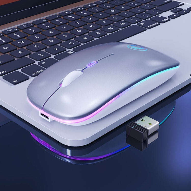 iMICE  E-1300 4 Keys 1600DPI Luminous Wireless Silent Desktop Notebook Mini Mouse, Style:Charging...