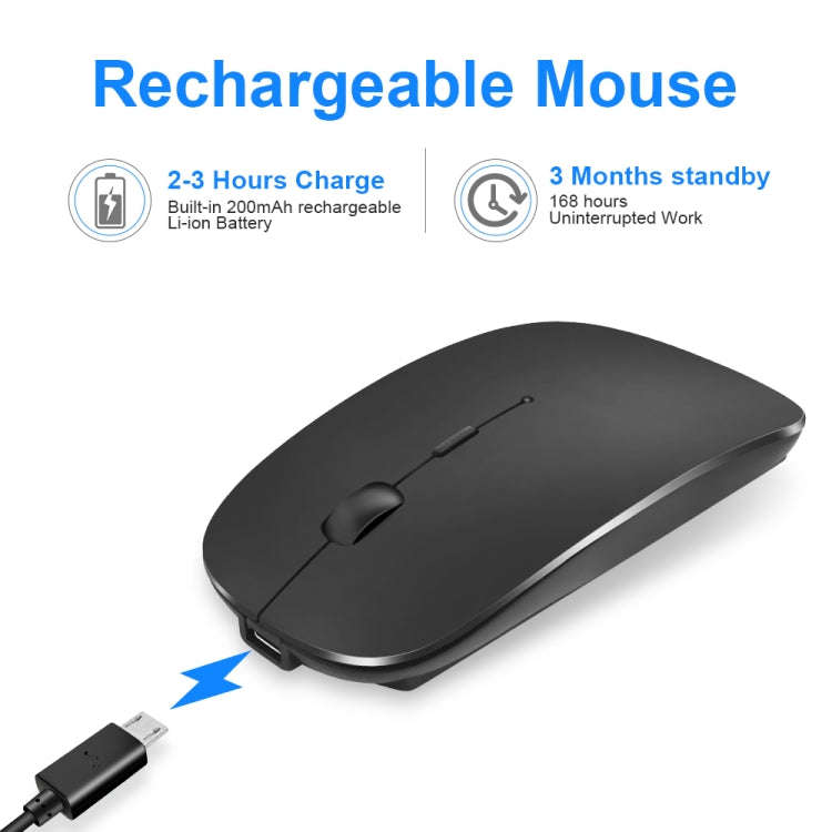 iMICE  E-1300 4 Keys 1600DPI Luminous Wireless Silent Desktop Notebook Mini Mouse, Style:Dual-mod...