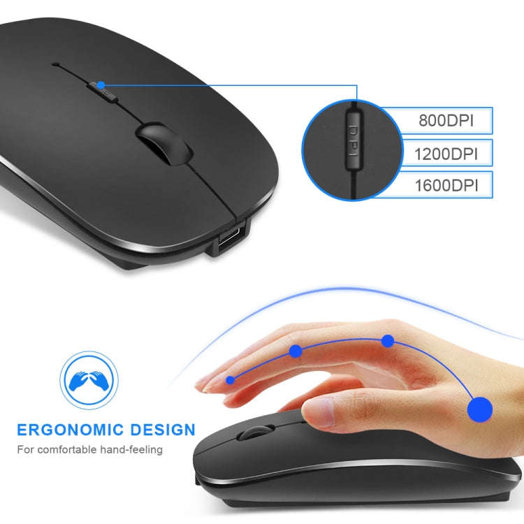 iMICE  E-1300 4 Keys 1600DPI Luminous Wireless Silent Desktop Notebook Mini Mouse, Style:Dual-mod...