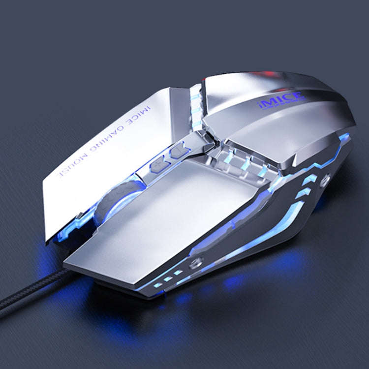 iMICE T80 7 Keys 3200 DPI Macro Programming Mechanical Gaming Wired Mouse, Cable Length: 1.8m(Sil...