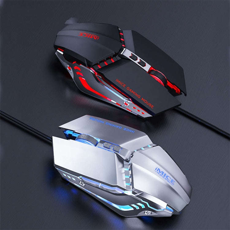 iMICE T80 7 Keys 3200 DPI Macro Programming Mechanical Gaming Wired Mouse, Cable Length: 1.8m(Sil...