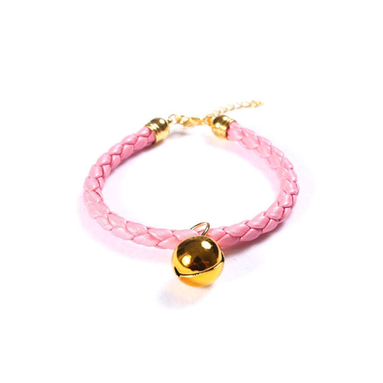 Prepared PU Leather Adjustable Pet Bell Collar Cat Dog Rabbit Simple Collar Necklace, Size:S 20-2...