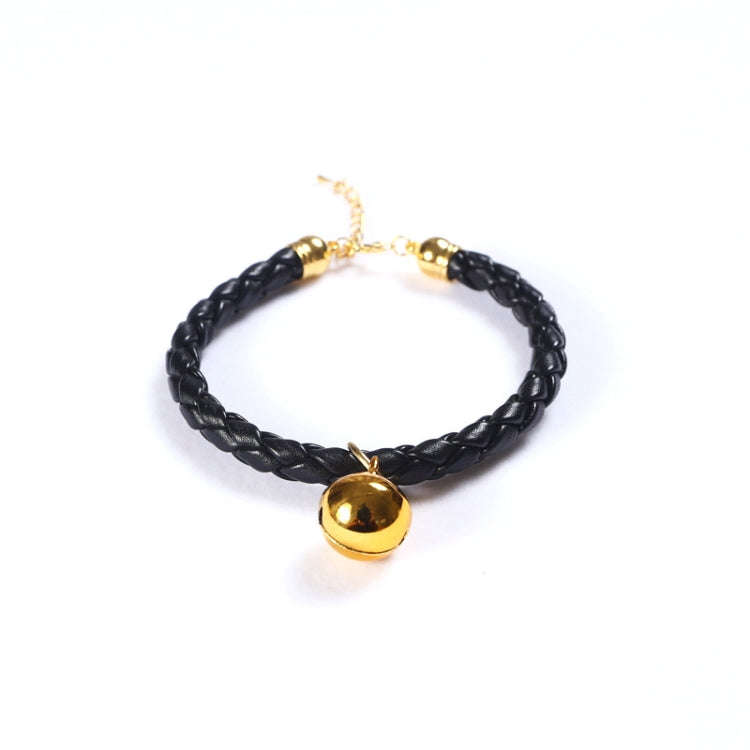 Prepared PU Leather Adjustable Pet Bell Collar Cat Dog Rabbit Simple Collar Necklace, Size:S 20-2...