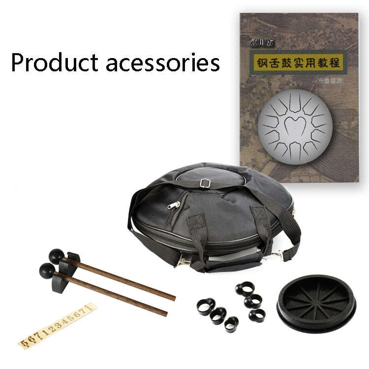 15-Tone Ethereal Drum 14-Inch Steel Tongue Drum Hollow Drum Sanskrit Drummer Disc(Navy Blue)