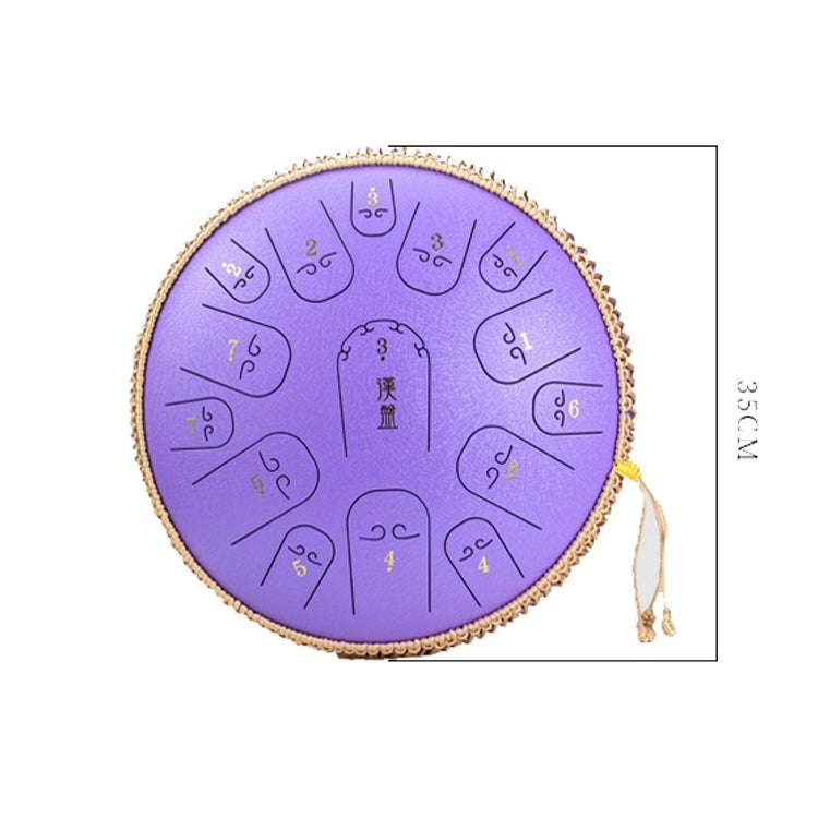 15-Tone Ethereal Drum 14-Inch Steel Tongue Drum Hollow Drum Sanskrit Drummer Disc(Navy Blue)