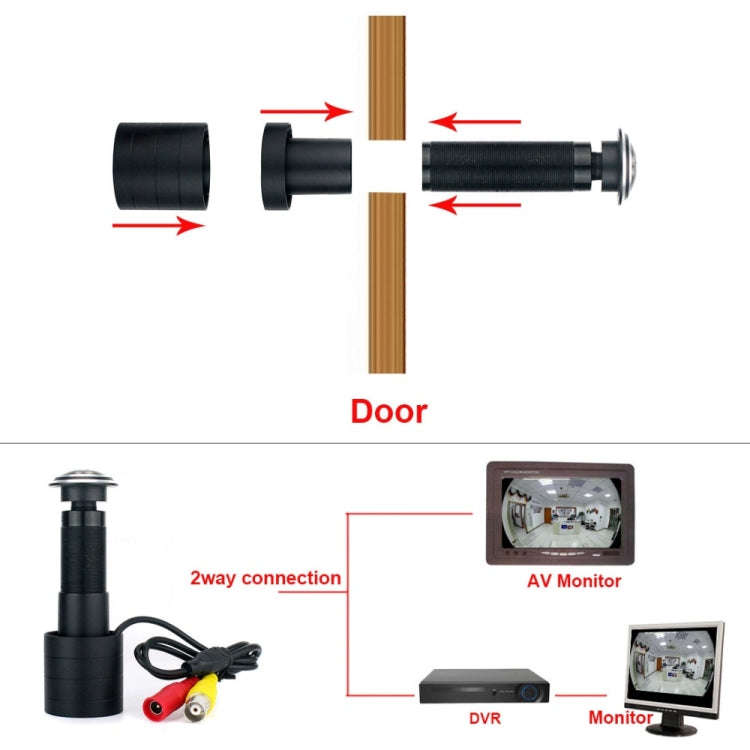 800TVL CVBS Analog Door Cat Eye Color Wide View Door Viewer Camera Adjustable Home Security Camera
