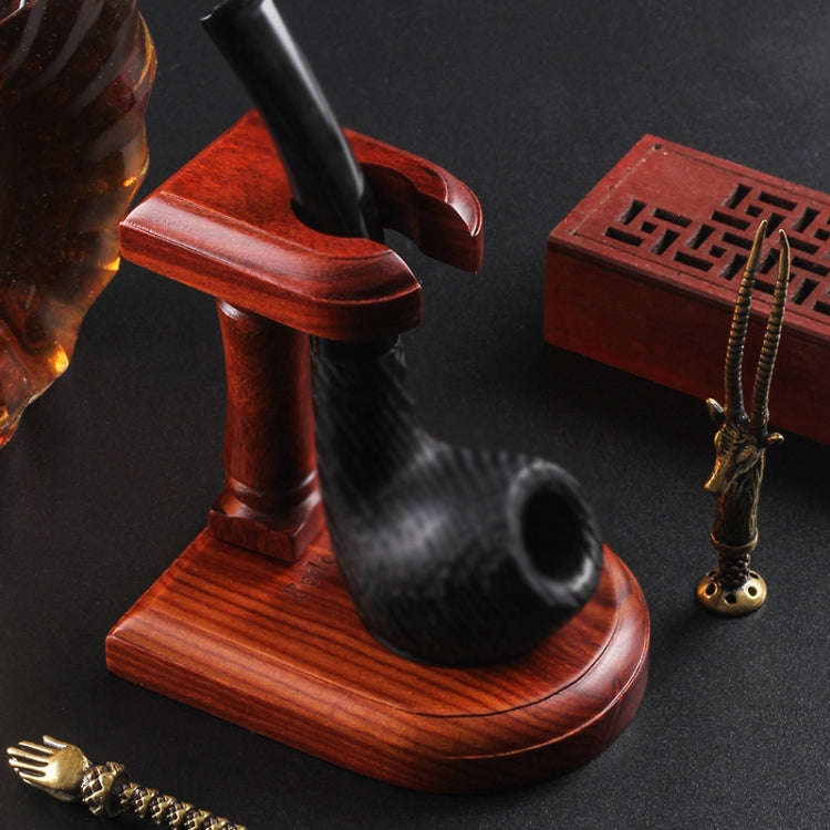 Solid Wood Pipe Rack Seat Single Pipe Pipe Display Stand Retro Removable Red Sandalwood Pipe Rack...