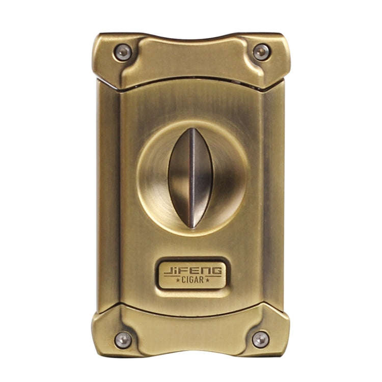 JIFENG 3 In 1 V Cigar Scissors Cigar Holder Cigar Cutter With Cigar Puncher(Bronze Wire Drawing)
