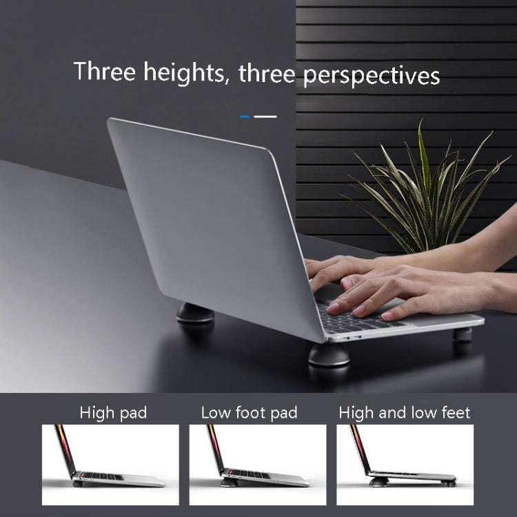 Suohuang SH-1029 Aluminum Portable Bracket Foot Pad for MacBook, Laptop(White)