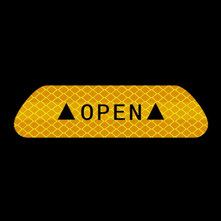 OPEN Reflective Tape Warning Mark Bicycle Accessories Car Door Stickers(Yellow)