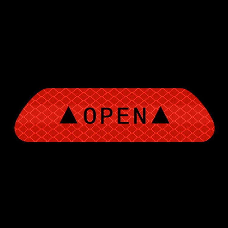 OPEN Reflective Tape Warning Mark Bicycle Accessories Car Door Stickers(Red)