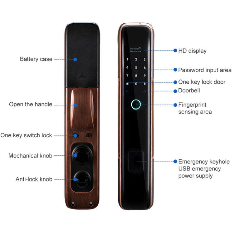 Smart Wifi Anti-Theft Fingerprint Password Lock Mobile Phone Remote Control Electronic Door Lock ...