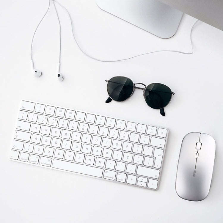 Inphic PM1 Office Mute Wireless Laptop Mouse, Style:Battery Display(Metallic Gray)