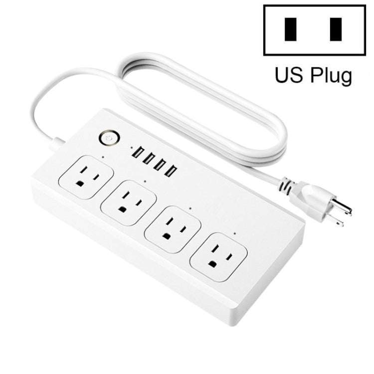 Home Office Wifi Mobile Phone Remote Control Timer Switch Voice Control Power Strip, Line length:...