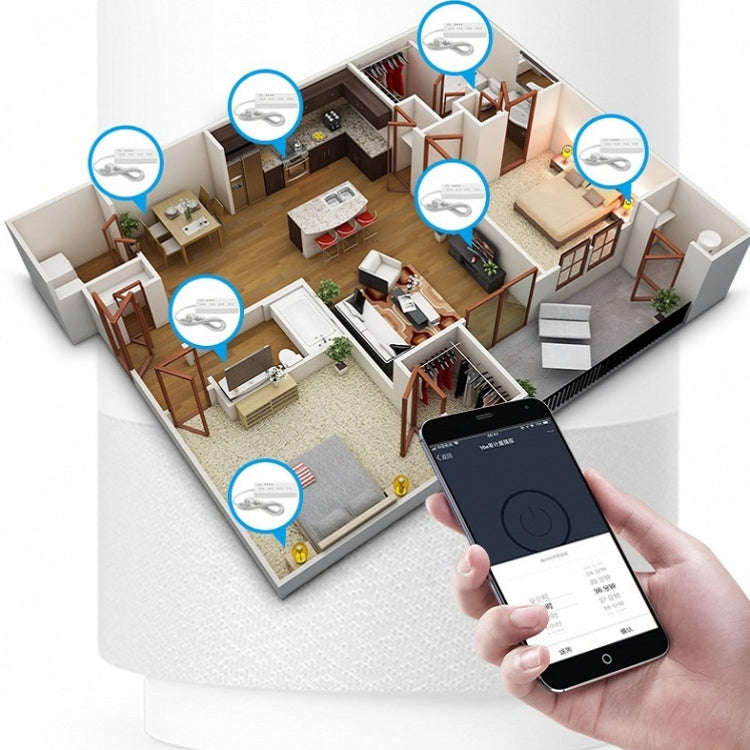 Home Office Wifi Mobile Phone Remote Control Timer Switch Voice Control Power Strip, Line length:...