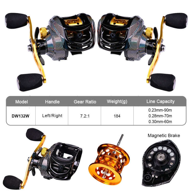 PROBEROS Metal Drop Wheel 18+1 Axis Lure Fish Wheel, Style: DW132PR Right Hand