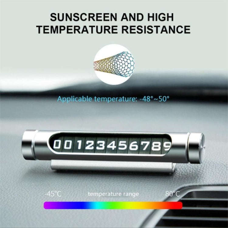 Magnetic Adsorption Design Car Shape Rotatable Luminous Car Temporary Parking Card with Phone Num...