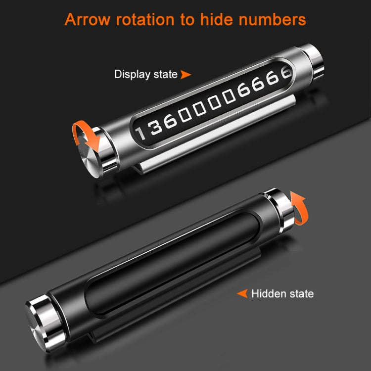 Magnetic Adsorption Design Car Shape Rotatable Luminous Car Temporary Parking Card with Phone Num...