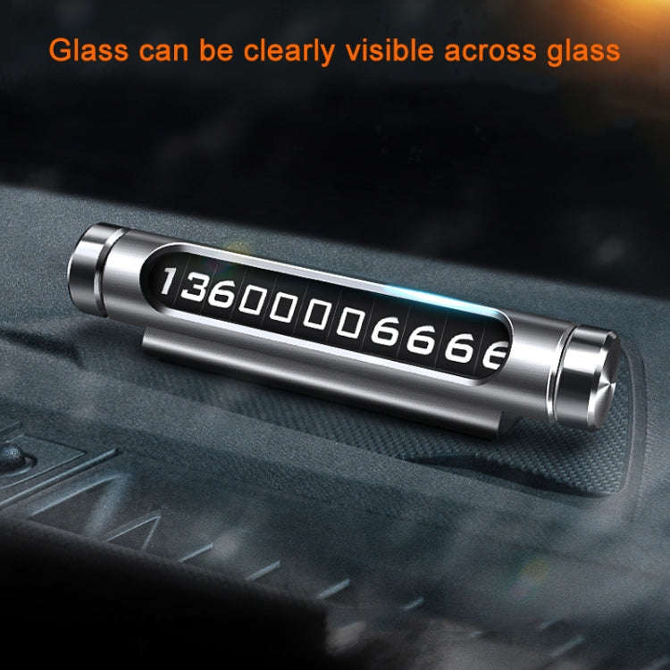 Magnetic Adsorption Design Car Shape Rotatable Luminous Car Temporary Parking Card with Phone Num...