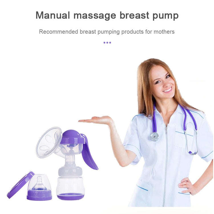 Painless Strength Adjustable Manual Massage Breast Pump(White)