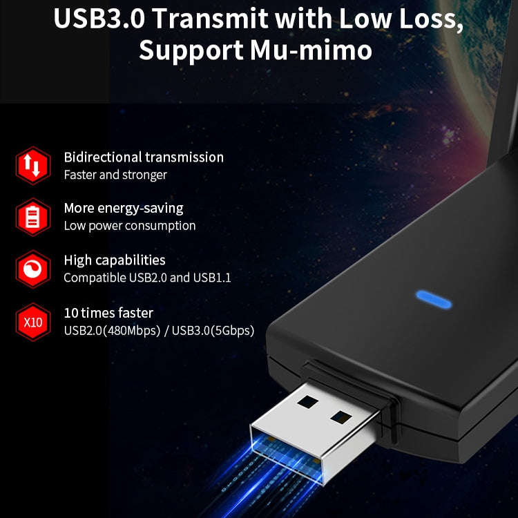 COMFAST CF-924AC V2 1200Mbps Dual Frequency Gigabit USB Computer WIFI Receiver High Power Wireles...