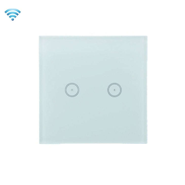 Wifi Wall Touch Panel Switch Voice Control Mobile Phone Remote Control, Model: White 2 Gang (Zero...