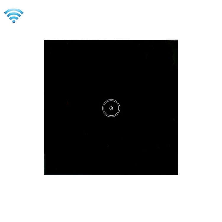 Wifi Wall Touch Panel Switch Voice Control Mobile Phone Remote Control, Model: Black 1 Gang (Sing...