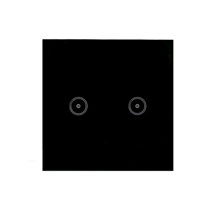 Wifi Wall Touch Panel Switch Voice Control Mobile Phone Remote Control, Model: Black 2 Gang (Sing...