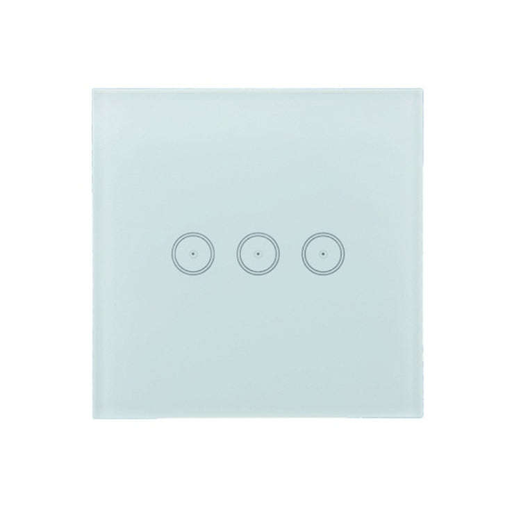 Wifi Wall Touch Panel Switch Voice Control Mobile Phone Remote Control, Model: White 3 Gang (Zero...