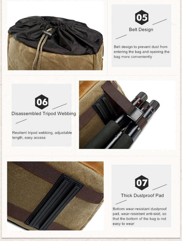 Batik Canvas Waterproof Photography Bag Outdoor Wear-resistant Large Camera Photo Backpack Men fo...