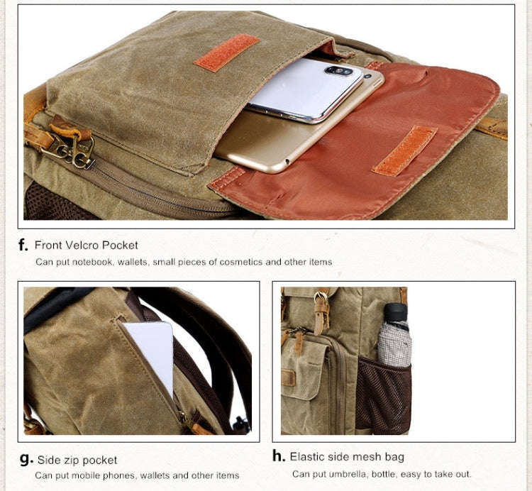 Batik Canvas Waterproof Photography Bag Outdoor Wear-resistant Large Camera Photo Backpack Men fo...