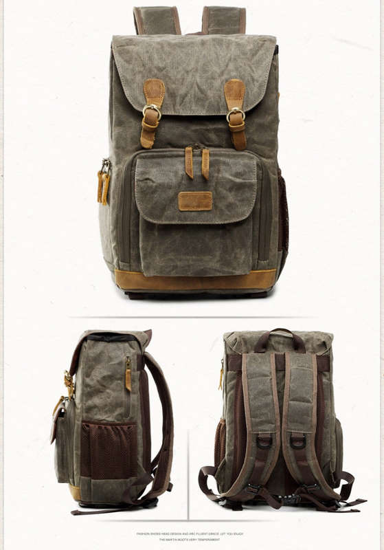 Batik Canvas Waterproof Photography Bag Outdoor Wear-resistant Large Camera Photo Backpack Men fo...