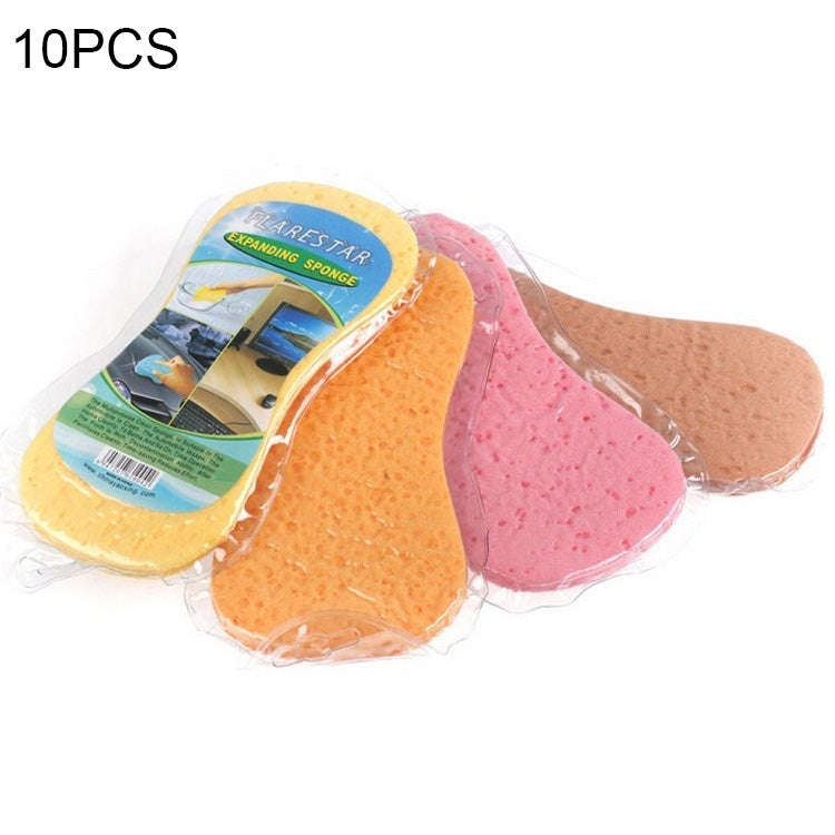 10 PCS Honeycomb Car Wash Sponge Large Vacuum Compression Sponge Car Beauty Waxing Tool(Random Co...