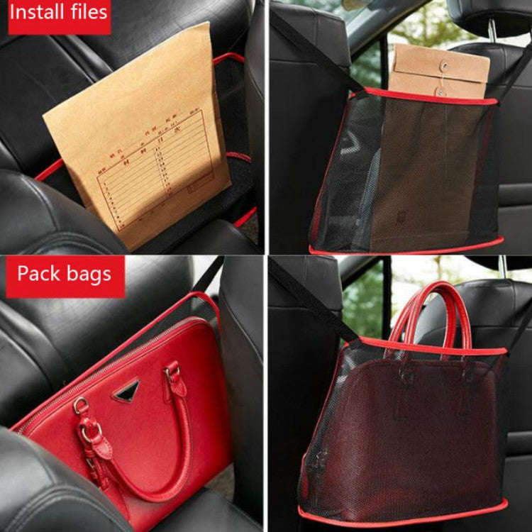 Car Storage Net Pocket Between Two Seats Car Screen Suspension Type Storage Bag Universal, Physic...
