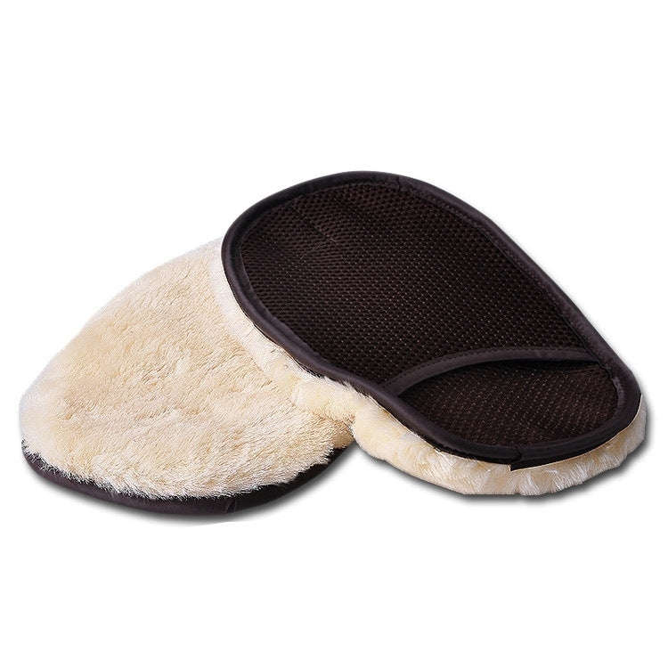 Plush Car Cleaning Waxing Gloves(Yellow)