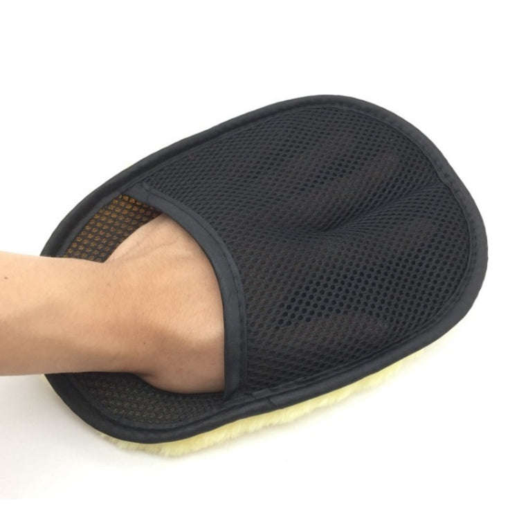 Plush Car Cleaning Waxing Gloves(Yellow)