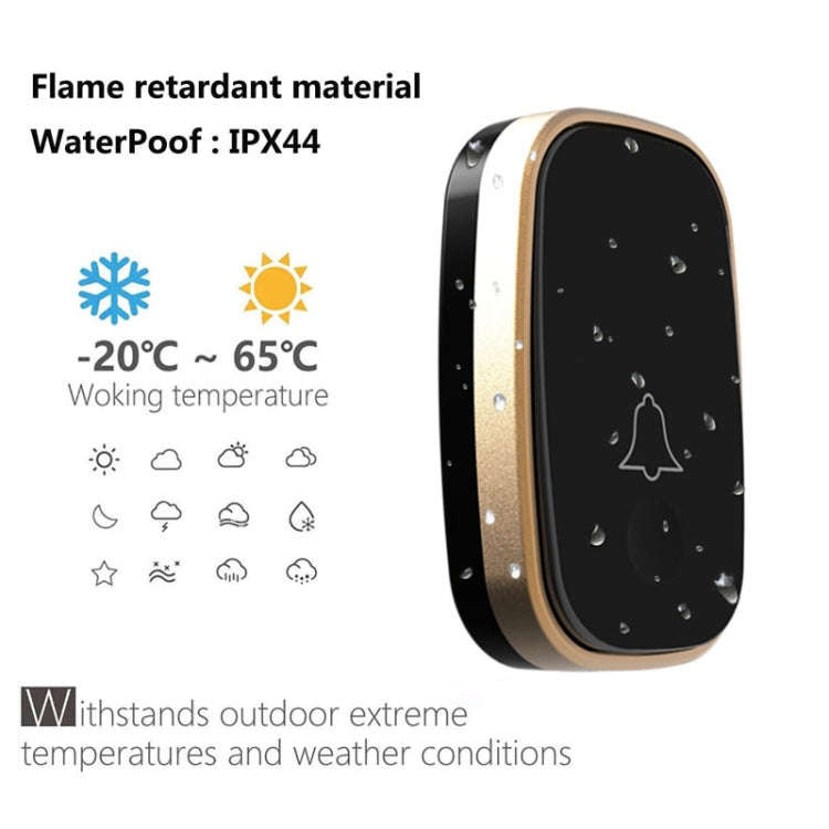Q188-WW Intelligent Wireless Remote Control Waterproof Doorbell Pager with 45 Chord Music, US Plu...