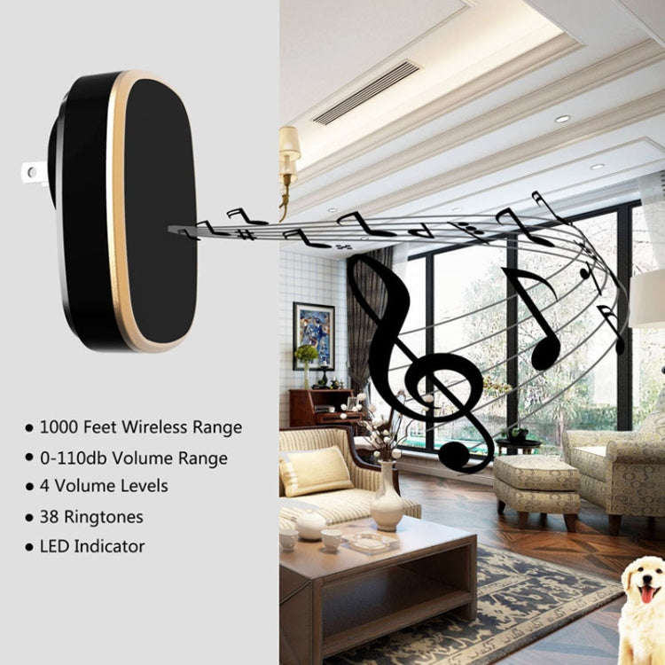 Q188-WW Intelligent Wireless Remote Control Waterproof Doorbell Pager with 45 Chord Music, US Plu...