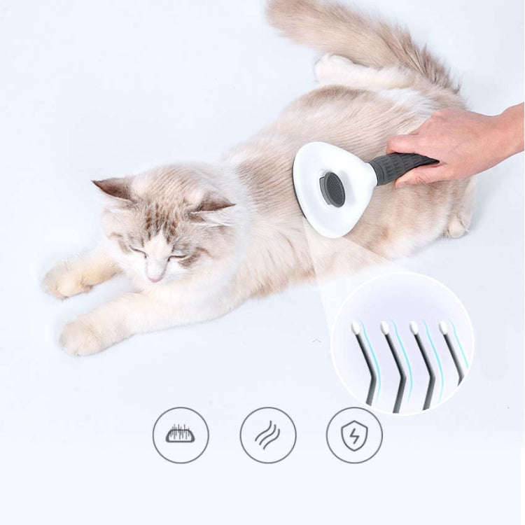 Stainless Steel Needle Automatic Cleaning Pet Hair Removal Dog Brush Pet Comb(Gray Thick Needle)
