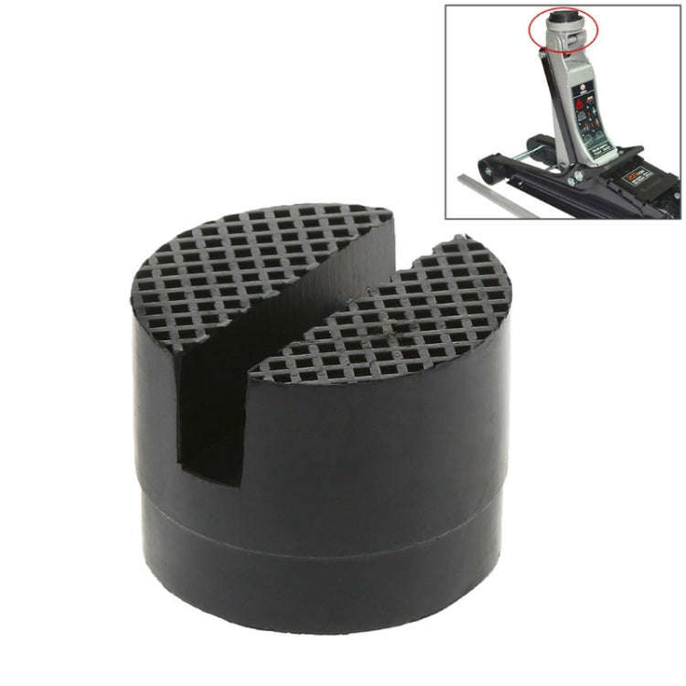 Floor Slotted Car Rubber Jack Pad Frame Protector Adapter Jacking Disk Pad Tool(Black)