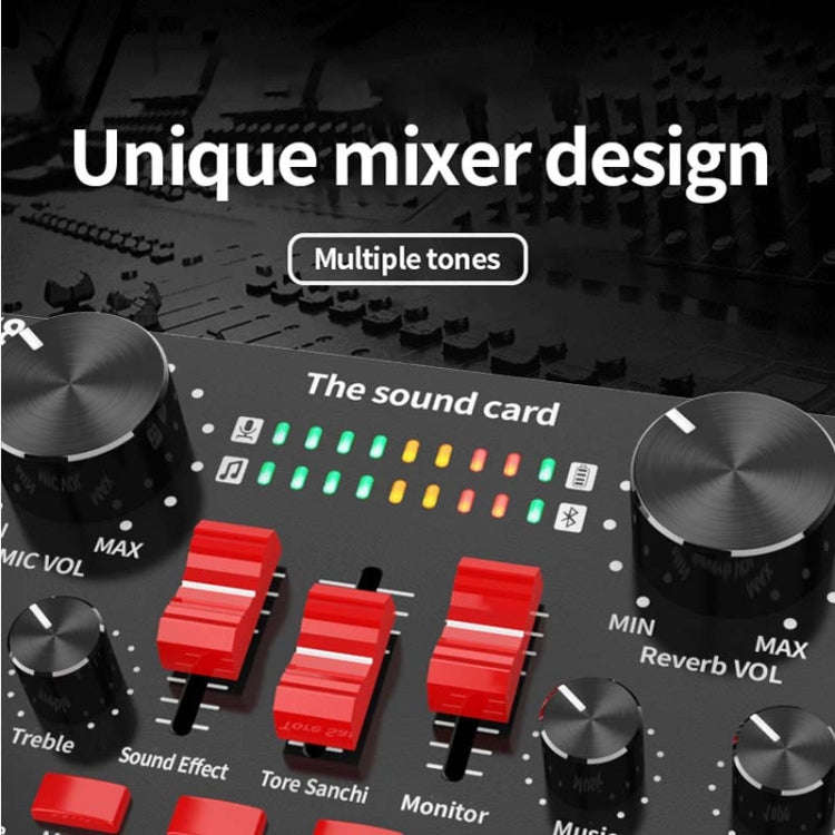 V8S Sound Card Mobile Phone Computer Anchor Live K Song Recording Microphone, Specification: Engl...