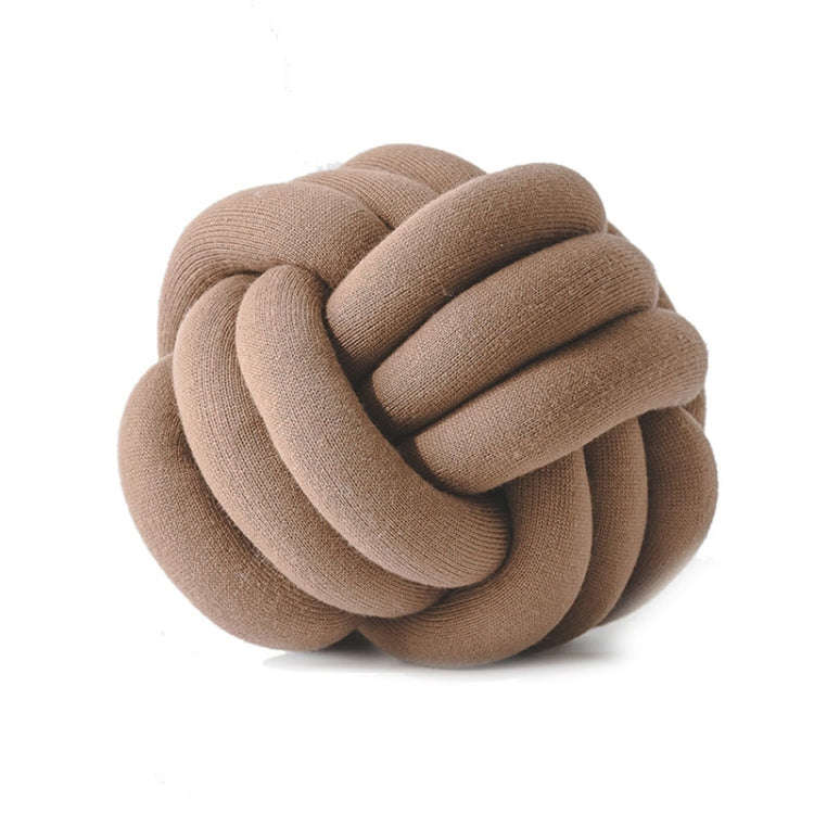 Hand-Made Knotted Ball Pillow, Size: Diameter: 25~30cm(Light Coffee)