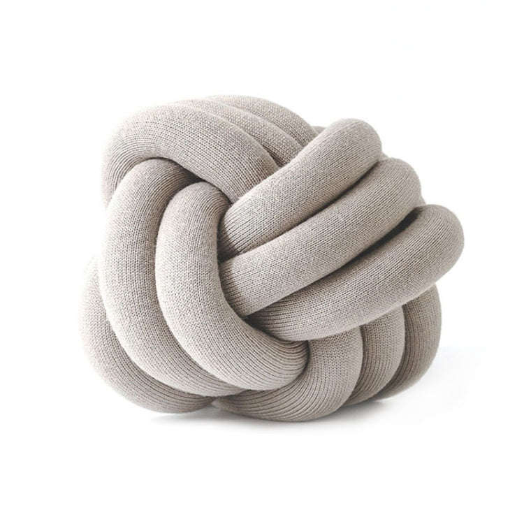 Hand-Made Knotted Ball Pillow, Size: Diameter: 25~30cm(Camel Grey)