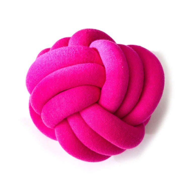 Hand-Made Knotted Ball Pillow, Size: Diameter: 25~30cm(Rose Red)