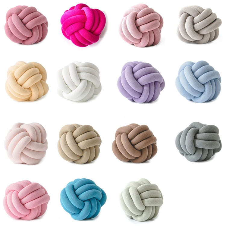 Hand-Made Knotted Ball Pillow, Size: Diameter: 25~30cm(Rose Red)
